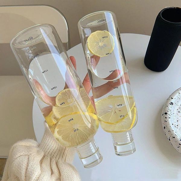 Bicchieri da vino Vetro borosilicato alto Bottiglia d'acqua graduata Tazza regalo creativa Tazza portatile per uso domestico