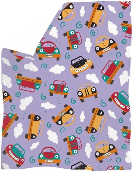 Coperte Simpatica coperta per camion modello di cartone animato in flanella per bambini e adolescenti divano letto da campeggio da viaggio