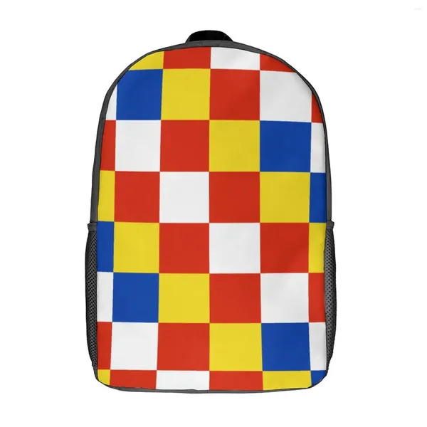 Mochila bandeira de Antuérpia duradoura confortável pacote de infantaria 17 polegadas ombro vintage piqueniques exclusivos