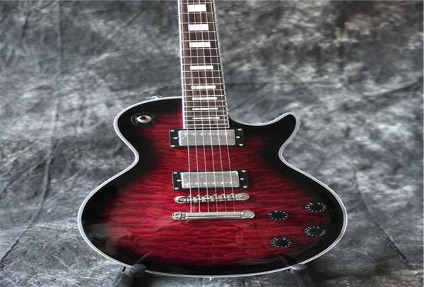 Chitarra elettrica personalizzata di NUOVO arrivo con hardware CROMATO Vintage red burst Quilted Maple I più venduti di alta qualità guitarra7091150