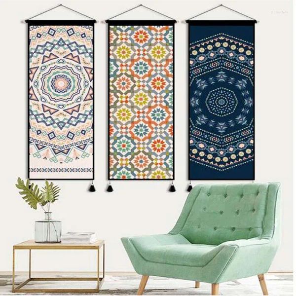 Arazzi Appeso a parete Arazzo Boho Scroll Dipinto Stampa su tela Immagini Arte per camera da letto Mandala Decorativo