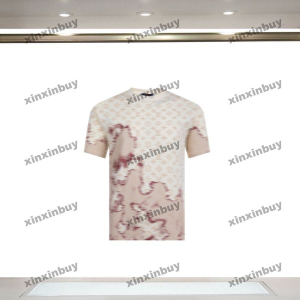 xinxinbuy Maglietta da uomo firmata Tee 2024 Italia Fire Cloud Letter Stampa manica corta in cotone da donna grigio nero albicocca bianco XS-2XL