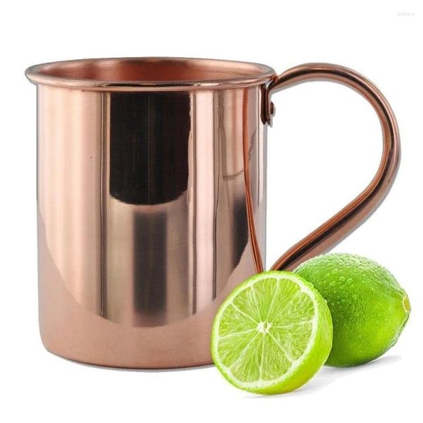 Canecas Artesanais Copo de Cobre Puro 16oz Caneca Reta Engrossada Acabamento Suave Moscou Mule Mules Cocktails Café Cerveja