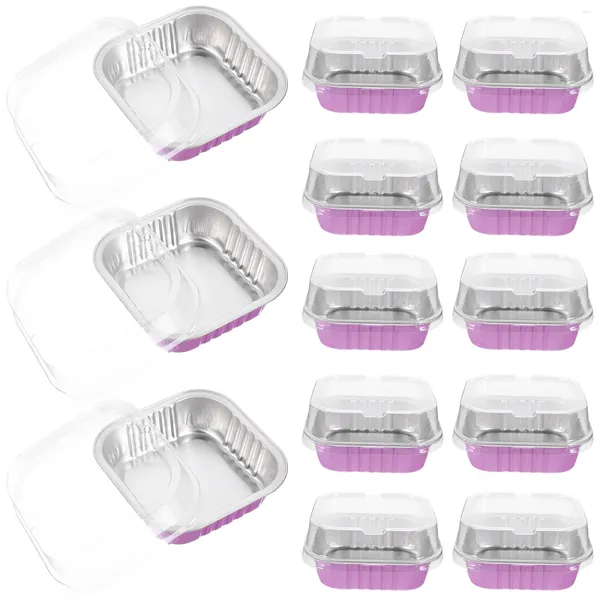 Elimina contenitori 20 set set in alluminio foglio torta da forno tettoni per alimenti contenitore per alimenti mini tazza di pentola forniture per cupcake wrapper muffin