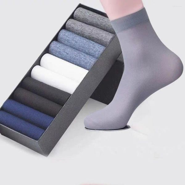 Herrensocken, 10 Paar, kühle, dünne Eisstrümpfe, einfarbig, Viskose-Seide, mittelelastische Business-Strümpfe