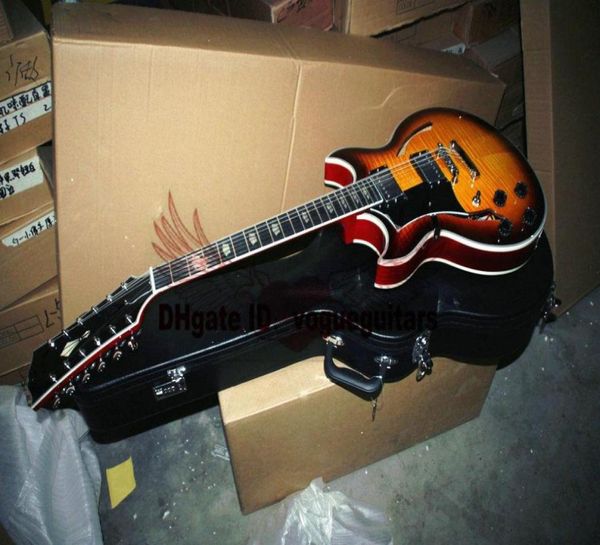 Custom Shop 12-saitige Gitarre für die linke Hand, Johnny-Hohlkörper-Jazz-E-Gitarre 7002298