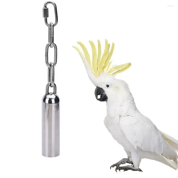 Altre forniture per uccelli Campana in acciaio inossidabile Giocattolo da masticare appeso per pappagallo Ara Grigi africani Piccolo cacatua Parrocchetto Cockatiels Conure