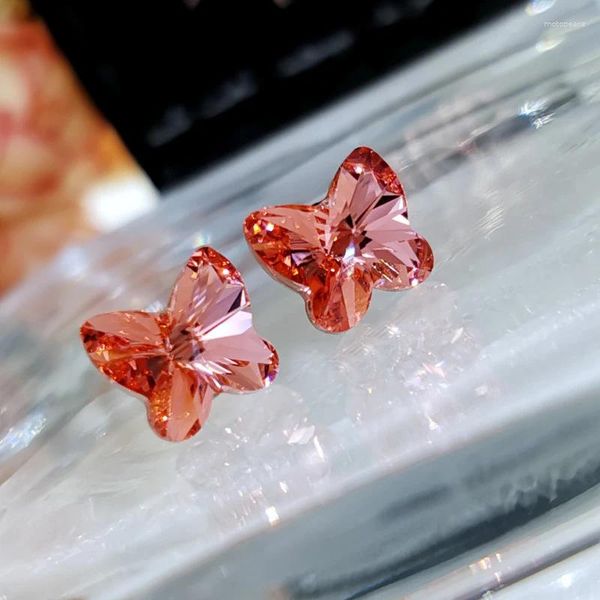 Brincos de parafuso prisioneiro brinco de borboleta feito com cristal austríaco para meninas bijoux tendências jóias 2024 brincos feminino festa jóias presente