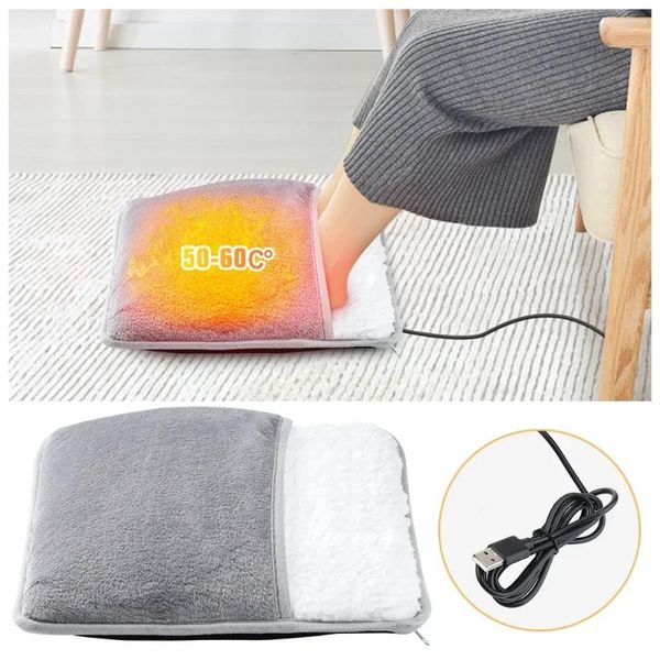 Ковры, зимняя электрическая грелка для ног, зарядка через USB, мягкий плюшевый моющийся обогреватель, улучшенный спальный бытовой согревающий коврик