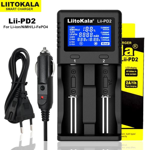 Liitokala lii-600 lii-500 18650 carregador de bateria, 3,7v 18650 26650 18350 16340 18500 14500 1,2V AAA AAA LCD Smart Charger