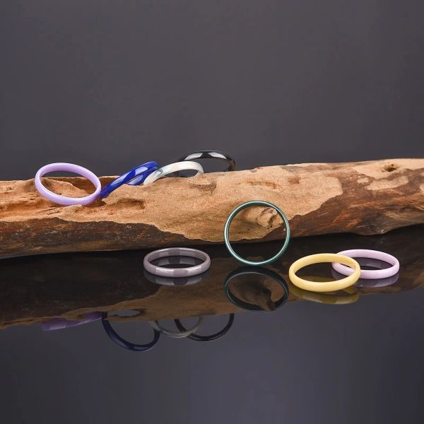 9 anel de cerâmica colorida de cerâmica lisa anéis circulares para homens homens simples projetos estéticos anéis de jóias casal y2k presente