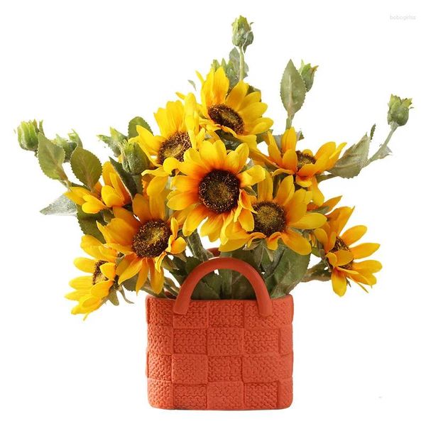 Вазы Morandi, креативная керамическая ваза для сумочки, простая гидропоника, цветочное устройство, свежие украшения в девчачьем стиле
