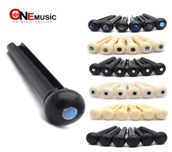 GetMusic 100PCSLOT Guitarra Acústica Slotted Bridge Pin Estilo Clássico ABS Plástico Peças de Guitarra Acessórios Marfim Black6942883