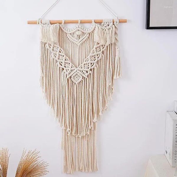 Tapeçarias Real Bohemian Estilo Macrame Tapeçaria Tapeçaria Mão-tecido Algodão para Quarto Quarto Presente Living Home Decoração