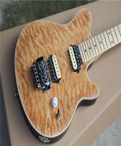 Edward Van Halen Wolf Music Man Ernie Ball Axis Trans Brown Qulit Maple Top E-Gitarre Tremolo Bridge Back Cover Maple Finger8416257