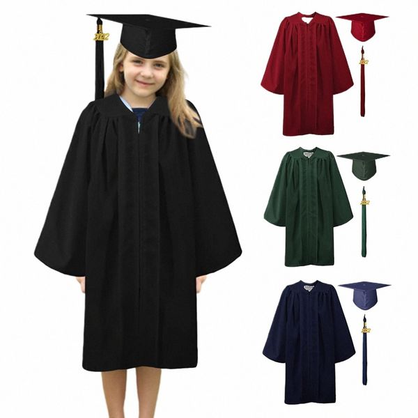 High School Bachelor Graduati Cap e vestido Tassel Set para meninas Meninos Unisex Matte Graduati Cap com 2022 Tassel U9vH #