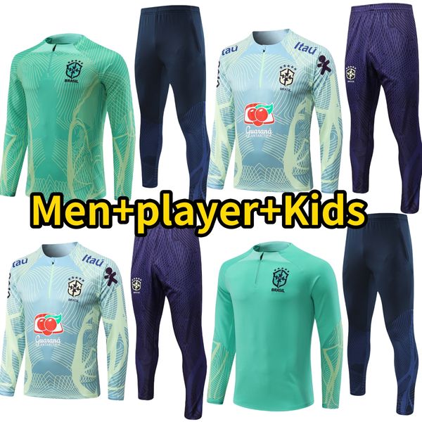 2023 24 Brasilien Trainingsanzug Weltfußballtrikot G.JESUS COUTINHO Brasilien Fußball-Sets RICHARLISON Brasilien Jacke Trainingsanzug Fußballtrikot Maillot Herren Kinderset