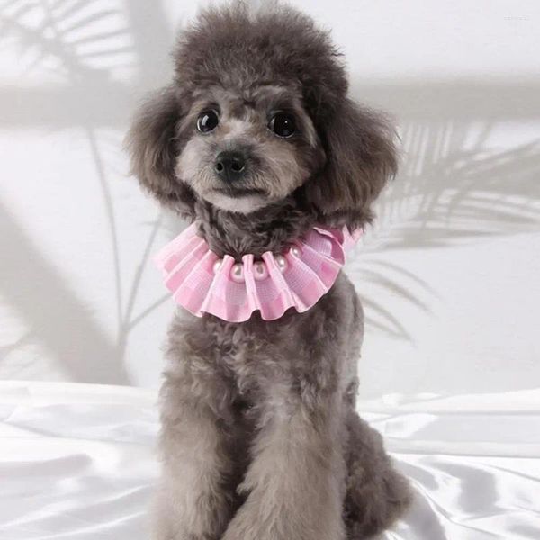 Köpek Giyim Moda Pet Bib 2 Renk Eşarp Göz alıcı Ayarlanabilir Pileli Tasarım Prenses