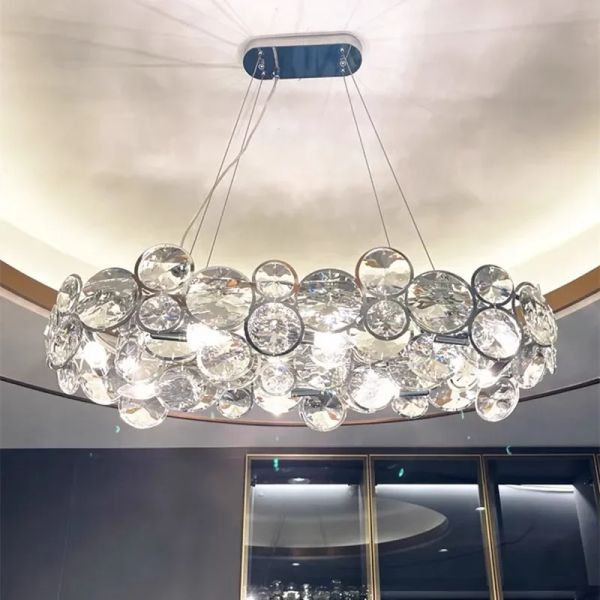 2024 Novo lustre nórdico lustre de luxo de luxo luminárias de cristal para sala de estar lâmpada moderna para quarto de jantar romântico