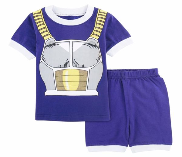 Crianças bebê meninos dos desenhos animados vegeta goku traje roupas de manga curta pijamas crianças pijamas conjunto verão homewear pijamas 7682393