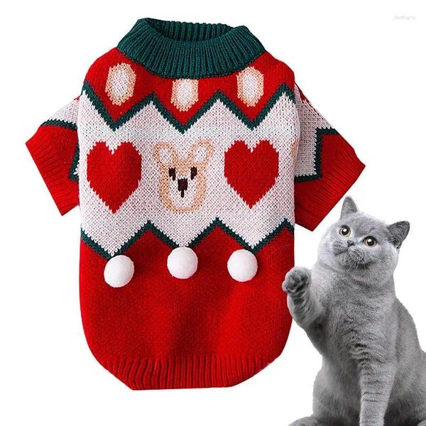 Hundebekleidung, Weihnachtspullover für Hunde, Haustierpullover für Katzen und weiche Strickwaren, Haustierpullover für Welpen, klein