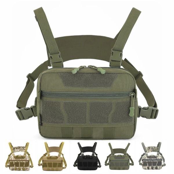 Taschen Funktionelle Taktische Brusttasche Militär Kampf Weste Front Pack Männer Outdoor Molle EDC Tasche Strap Rucksack Jagd Camping Rig Taschen