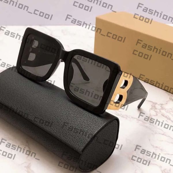 Дизайнерские солнцезащитные очки Bb с квадратной пластиной в оправе, большие двойные буквы B, простые мужские и женские модные стильные солнцезащитные очки, хорошая распродажа 729