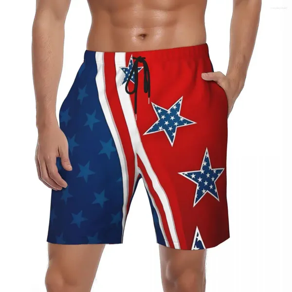 Shorts masculinos de verão, bandeira nacional dos eua, corrida, impressão 3d, praia, y2k, retrô, secagem rápida, troncos de natação plus size