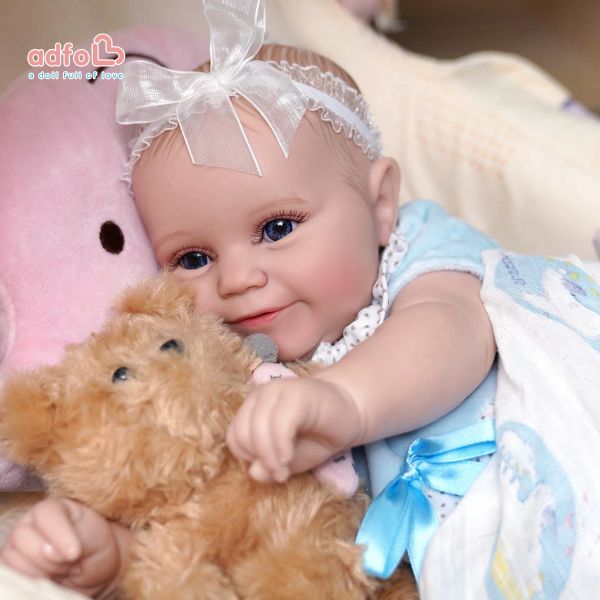 Adfo Bebe Reborn Doll Babys Toy Toy 20 '' Inch 50cm Maddie Reborn Toddler Baby Realistic Alive Alive Lifeleke Bolls Real Doll Kids Kids