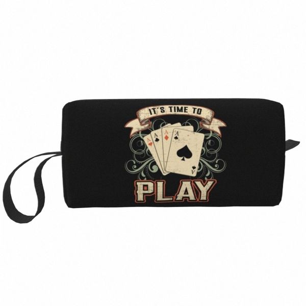 Nette Karten Karte Spielen Tag Poker Reise Kulturbeutel Frauen Spiel Spieler Kosmetik Make-Up Tasche Schönheit Lagerung Dopp Kit C4Q3 #