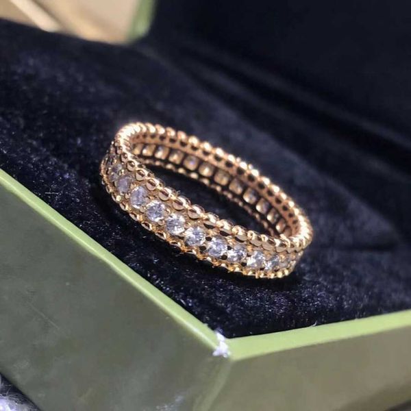 Designer gegen Gold Van High Edition heiß verkauft zehntausend Blumen Perlen Kanten Diamant Paar Ring Dicke, plattierte 18k Mode Personalisierte Indexfinger 0OKM