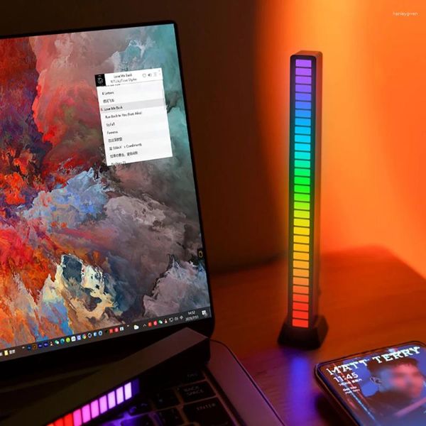 Masa lambaları Novely RGB Ses Kontrolü Ritim Işıkları LED Sesli Aktif Atmosfer Otomobil Oyun Odası Dekorasyon Masaüstü DJ Studio