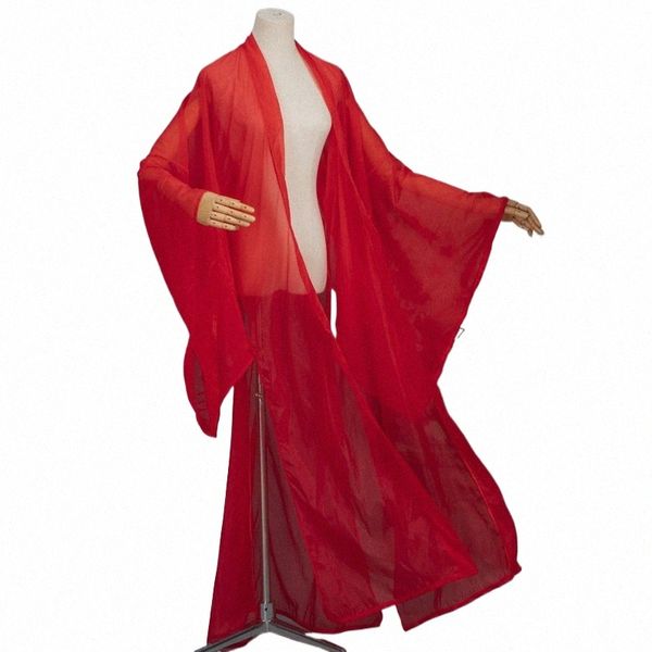 Фея Китайская рубашка Hanfu с большим рукавом Классический танцевальный костюм Мягкое пальто Мужчины Женщины Народный танец Hanfu Косплей Show Wear NV14194 Z7Mb #