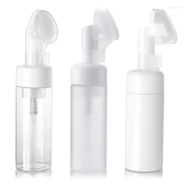 Бутылки для хранения Бутылка с силиконовой чистой щеткой Портативная пена для умывания лица
