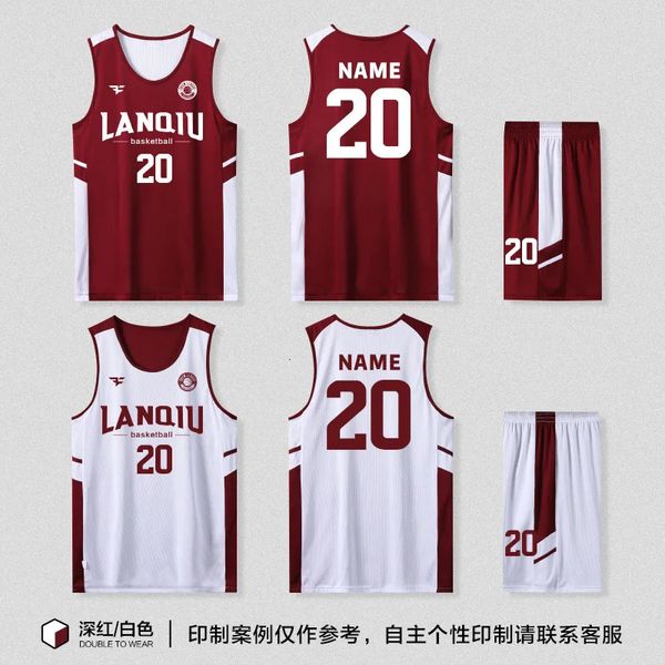 Maglia da basket reversibile americana da uomo e da donna, tuta da gioco ad asciugatura rapida, traspirante, da allenamento 240325