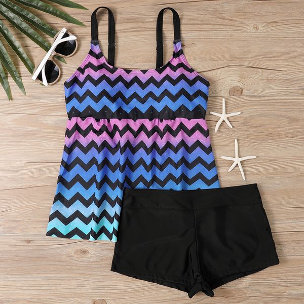 Biquíni de roupas de banho feminino Biquíni de traje de banho Summer Summer Loose Tankini Resumo Impressão Monokini Monokiny Bathing Suit Vintage Beach Desgaste Plus Size