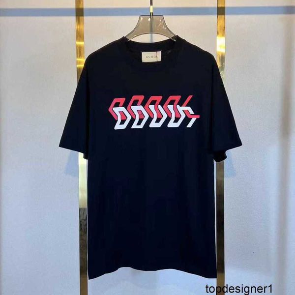 Designer G Family Correctly Verified Edition Sommer Unisex Zweifarbiges schwarzes T-Shirt mit Buchstaben und Rundhalsausschnitt, bedruckt, kurzärmelig, Unisex 7AU4