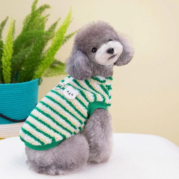 Hundebekleidung Haustier Lamm Fleece Gestreifter Pullover für kleine Hunde Antumn Winter Warme einfarbige Welpenweste Chihuahua Taddy Kleidung Katzenmantel