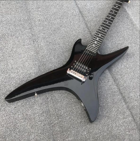 24 FRETS Zengin Stealth Chuck Schuldiner Gloss Black Ele Guitar Ebony Klavye Kuyruk Yayını Sarma Tek Köprü Pickup4728305