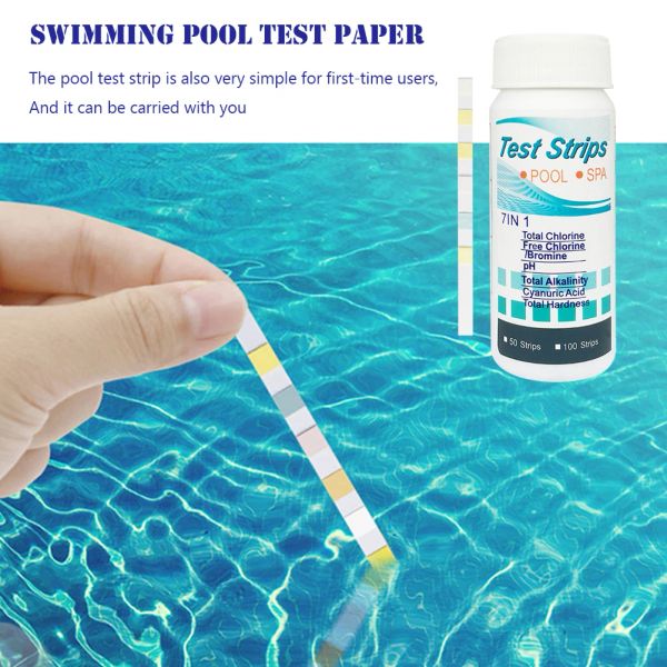 7/6/5/4 in 1 Strisce di test pH cloro multiuso 50/100pcs Spa per piscina tester per piscina Acqua di carta residua di cloro PH Valore test