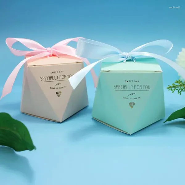 Envoltório de presente 20 pcs europeu estrelado diamante forma caixa de doces chá de bebê casamento festa de aniversário suprimentos chocolate