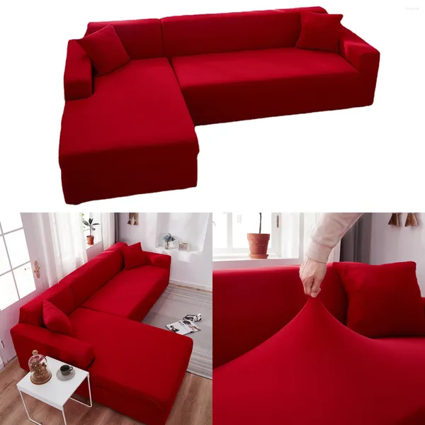 Stuhlhussen Rot Four Seasons Universal Typ Milchseide Elastischer Sofabezug Vollumhüllende Griffe für