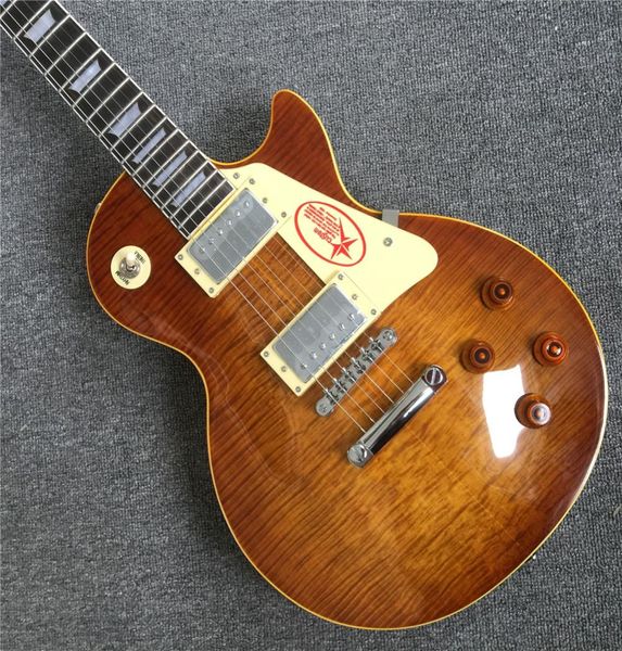 Whole Custom shop 1959 9 Tiger Flame электрогитара Standar lp 59 электрогитара гитары Guitarra7265592