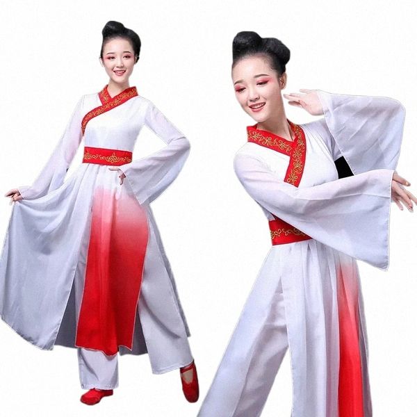 Trajes de dança clássica estilo chinês, leque, guarda-chuva, roupas de dança, performances antigas de yangko para roupas de tambor quadrado 7816 #