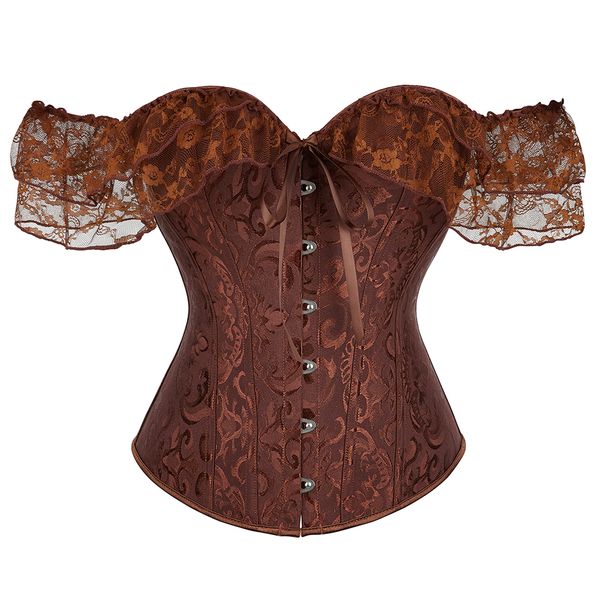 Corsetto eccesso di corsetto verde rosa blu rosa beige rosso nero donna maniche corte in pizzo raccoglitore bustier top lingerie gorset