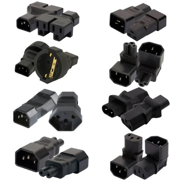 Universal IEC320 C13 C14 para C5 C6 C7 C8 C19 C20 C21 Converter Connector UPS PDU macho para feminino