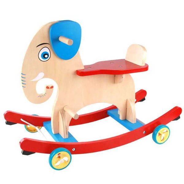 Biciclette cavalcabili Sport e divertimento all'aria aperta giocattoli da ciclismo giocattoli in legno massiccio cavalli a dondolo per bambini elefanti sedie a dondolo per bambini Montessori 69,6 * 34,8 * 49,5 cmL2404