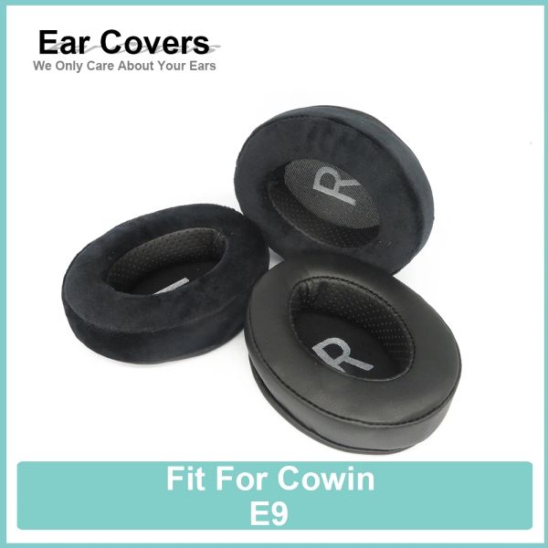 Acessórios earpads para cowin e9 fone de ouvido almofadas proteína veludo pele carneiro almofadas espuma preto