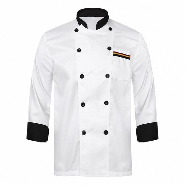 adulti Mens Womens Chef Camicia Lg Manica Chef Cappotto Collare del basamento Butt Cucina Uniforme Cafe Bakery Restaurant Hotel Cook Jacket l2mg #