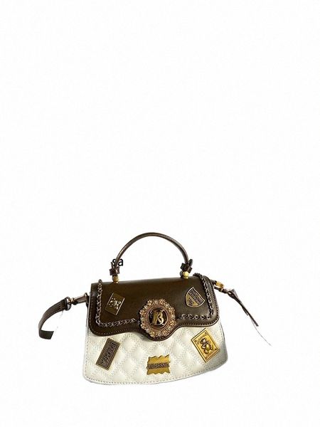 2024 Borsa a mano in pelle di nuova tendenza e di lusso con delicata borsa a tracolla popolare e vintage da donna con decorazione sigillata B7bE #